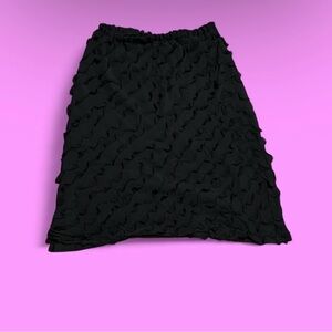 Ralph Lauren Black Ruffled Pencil Skirt